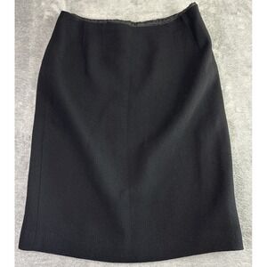 Teri Jon Rickie Freeman Womens 10 Black Wool Skirt Back Zip Lined Career Vintage